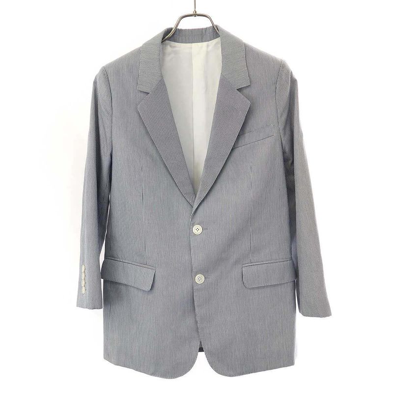 Celine Jude Striped Tailored Jacket 2v06j869w.01xb Blue 34