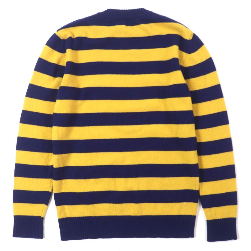 LOEWE H3299370sm Wool Cashmere Striped Anagram Logo Embroidery Crew Neck Knit