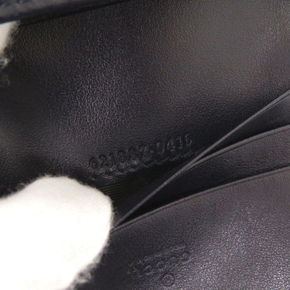 Gucci Horsebit 621887 Canvas Leather Beige Navy Bifold Wallet 0860 Gucci