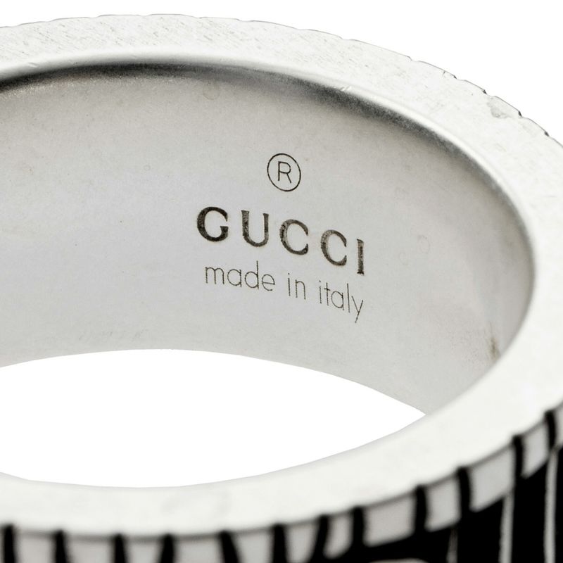 Gucci Ring Double G Silver Black