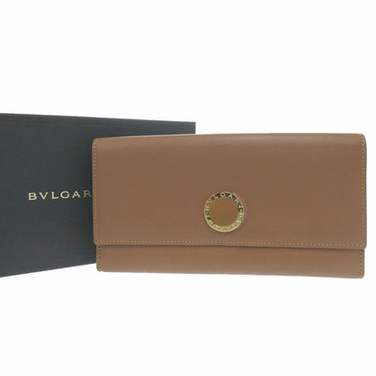 Bulgari Colore Trifold Long Wallet W Hook 33385 Long Leather Brown 1242 Bvlgari