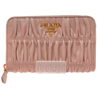 Prada Medium-Length Wallet Portafoglio Lampo 1ml157 Beige Cipria Round Zipper