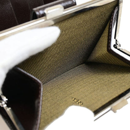 Fendi Bifold Wallet Zucca Pattern Clasp Leather 09bs116