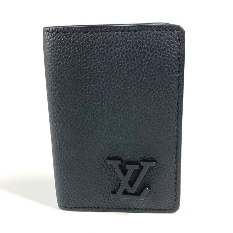 Louis Vuitton Card Case Organizer De Poche M69979 Grained Leather Noir Black