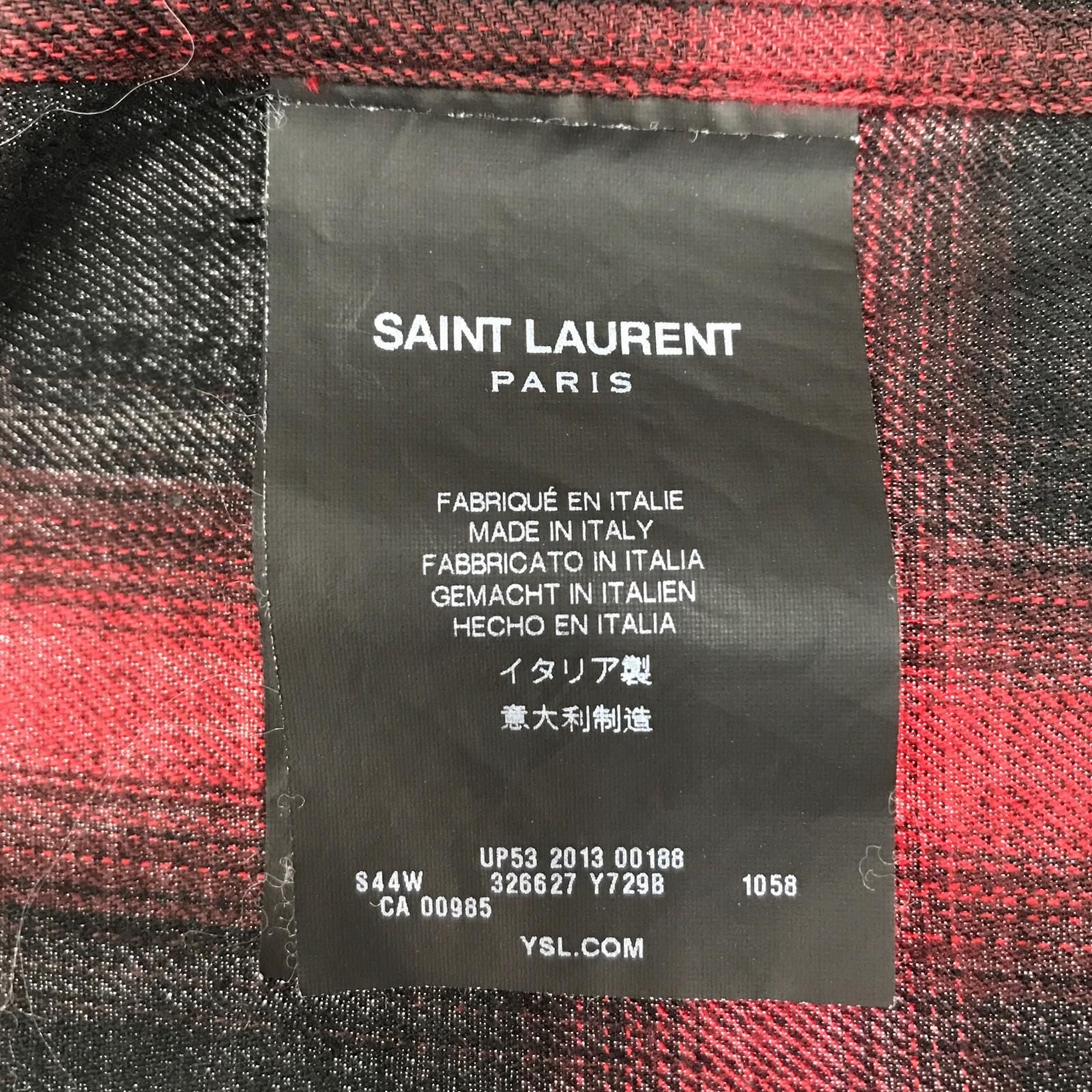 Saint Laurent(Yves Saint Laurent) Ombre Check Shirt Long Sleeve Shirt Size