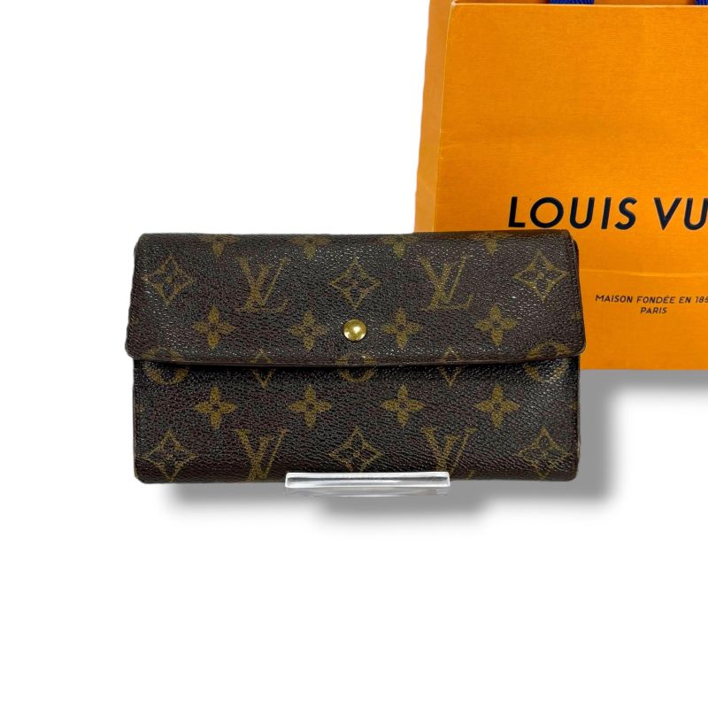 Louis Vuitton Monogram Leather Portefeuille Sarah Bifold Long Wallet
