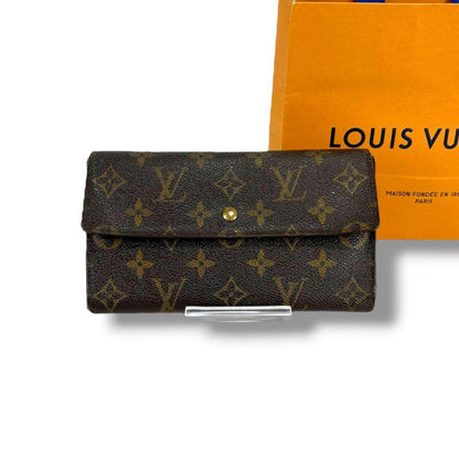 Louis Vuitton Monogram Leather Portefeuille Sarah Bifold Long Wallet