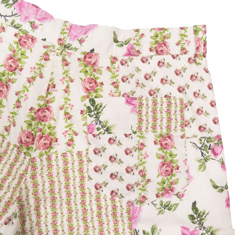 Unused 22AW DIOR Patchwork Short Half Pants Floral Rose Semi-wide 293c170b5680