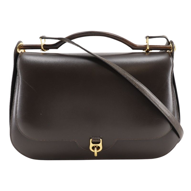Hermes 2way Shoulder Vintage Box Calf Brown 00H Ladies Handbag