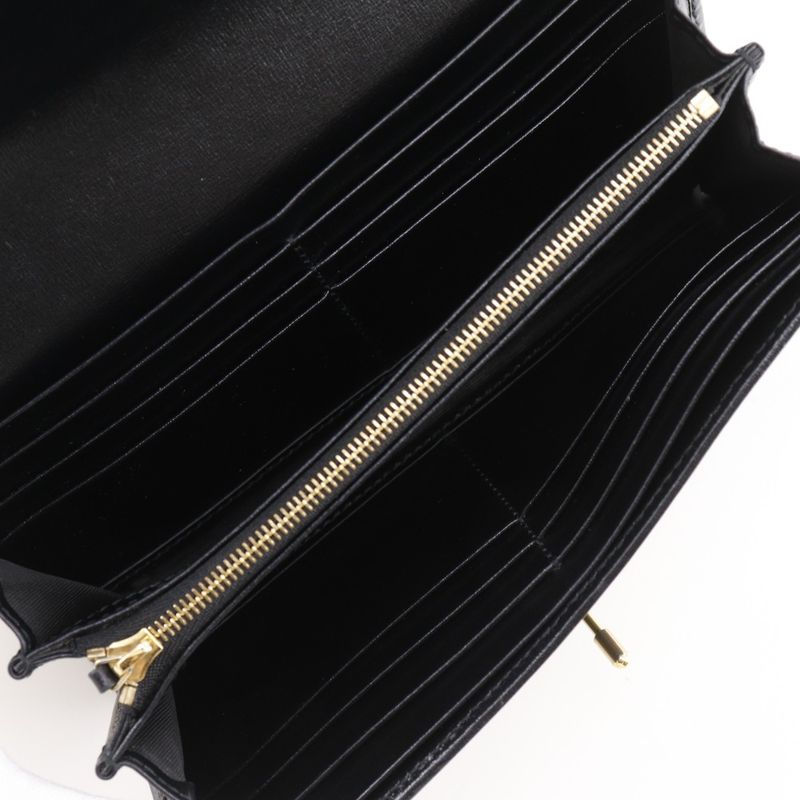 Gucci Jackie 1961 652681 Calf Black Women's Chain Wallet