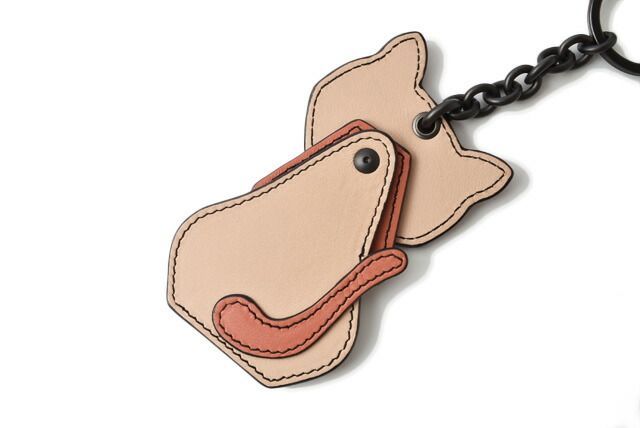 Bottega Veneta Key Ring Key Holder Bottega Veneta Bagcharm Cat Hibiscus Peach