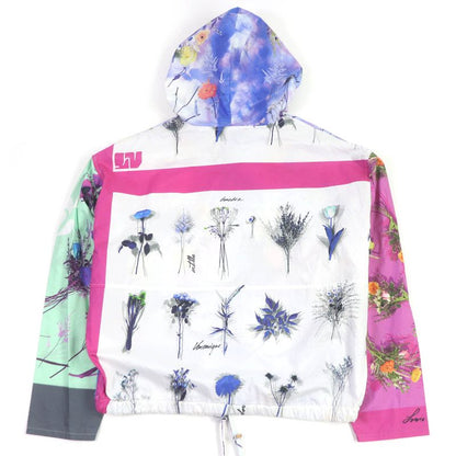 Louis Vuitton His79w Flower LV Logo Cotton Poplin Anorak Pullover Hoodie Blue M