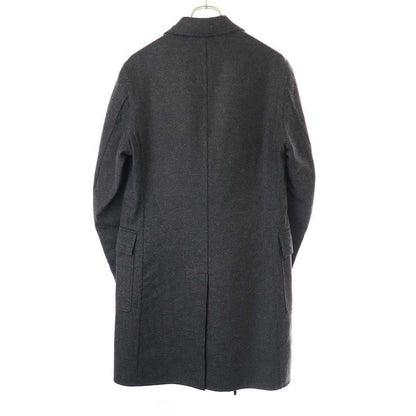 Hermes 12aw Wool Flannel Double Long Coat Pt93dba Gray 48
