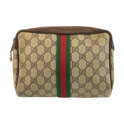 Gucci Vintage Sherry Line Old Gucci GG Supreme Canvas Clutch Bag Second Bag Men