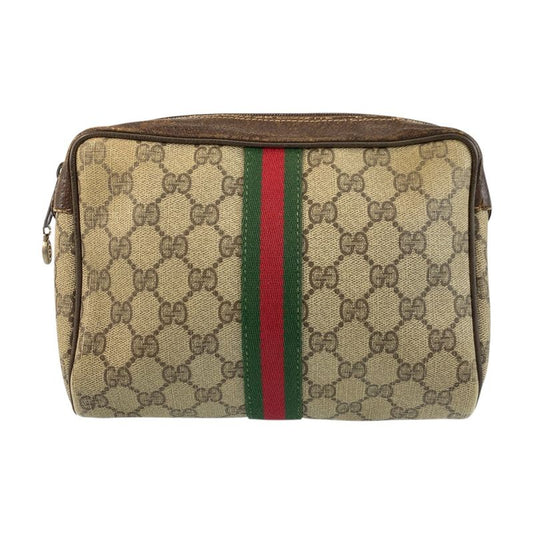 Gucci Vintage Sherry Line Old Gucci GG Supreme Canvas Clutch Bag Second Bag Men