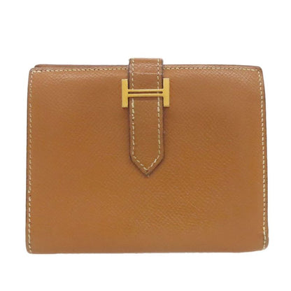 Hermes Bearn Compact Gold Hardware Bifold Wallet With Coin Purse Epson Women