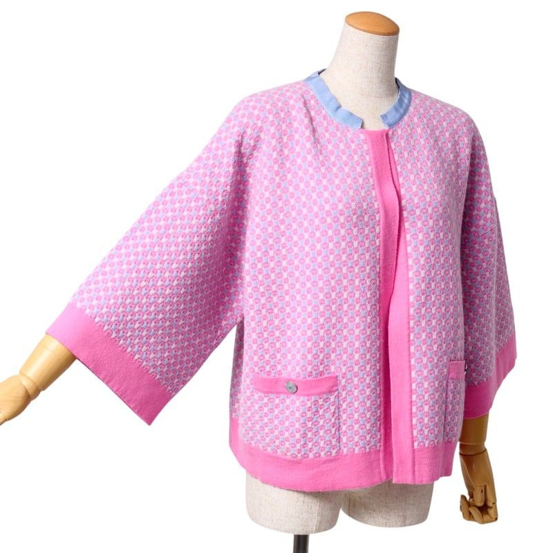 Chanel Cardigan Size 34 P47 CC Logo Coco Mark Buttons Knitted All Cashmere
