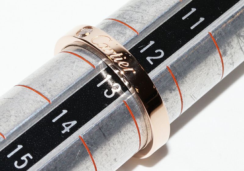 Cartier Ring 18K Pink Gold Diamond 1P (003ct) C De Cartier Ring Engraved Ring