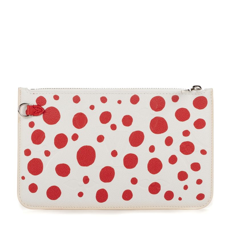 Louis Vuitton "limited Edition Yayoi Kusama Infinity Dot Neverfull Pouch" White