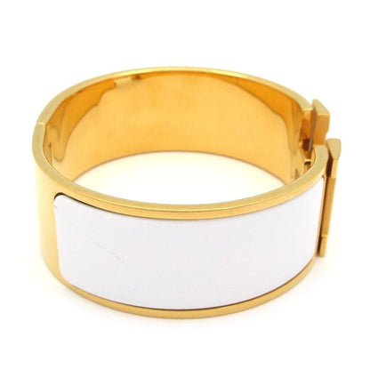 Hermes Bangle Click Clack H Gold And White