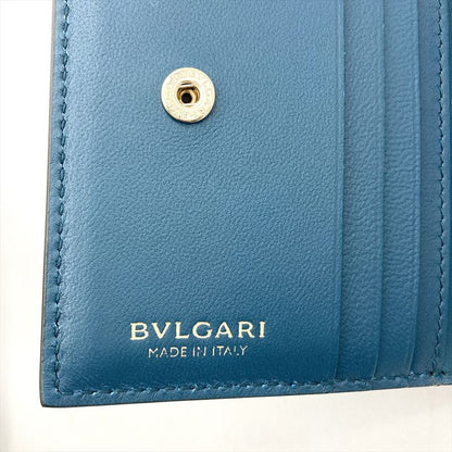 Bulgari Bvlgari Zippy Compact Wallet Infinitum Fold Wallet Leather Black Gold