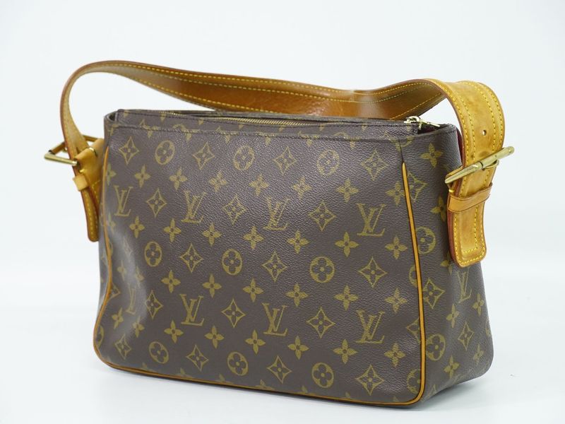 Authentic Louis Vuitton LV Viva Cité GM Monogram Shoulder Bag Handbag Brown