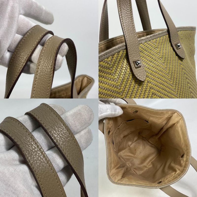 Hermes Tote Bag Cabas Chennai PM Leather Yellowish