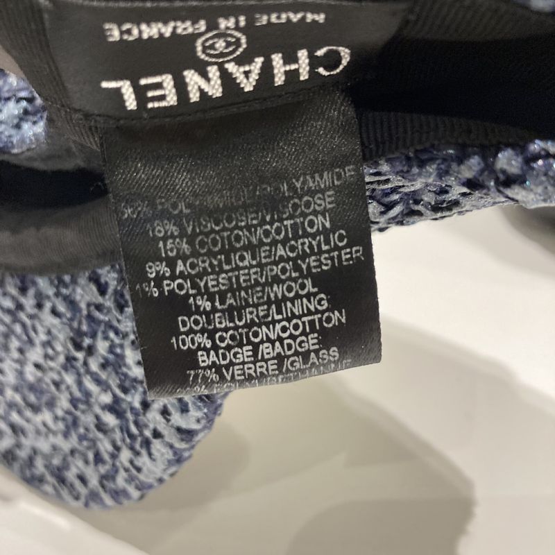 Chanel ⑤ 2016ss Airline Tweed Baseball Cap Men's Navy -