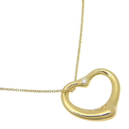 Tiffany & Co Open Heart Long 18K Yellow Gold And Diamonds Ladies 7.8g Necklace