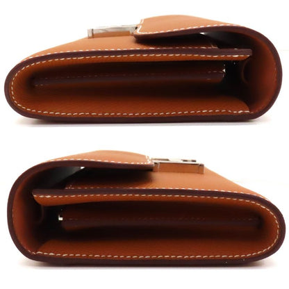Unused Hermes Constance To-go-w Engraved Long Wallet Pouch Epson Gold