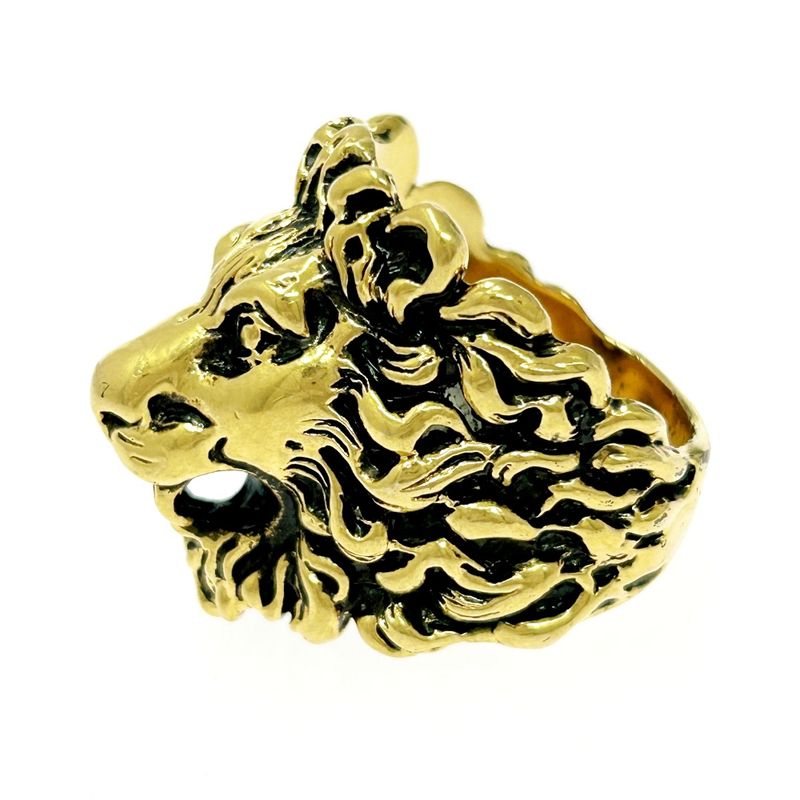 Gucci GP Lion Head Ring Gold 483559 Ring