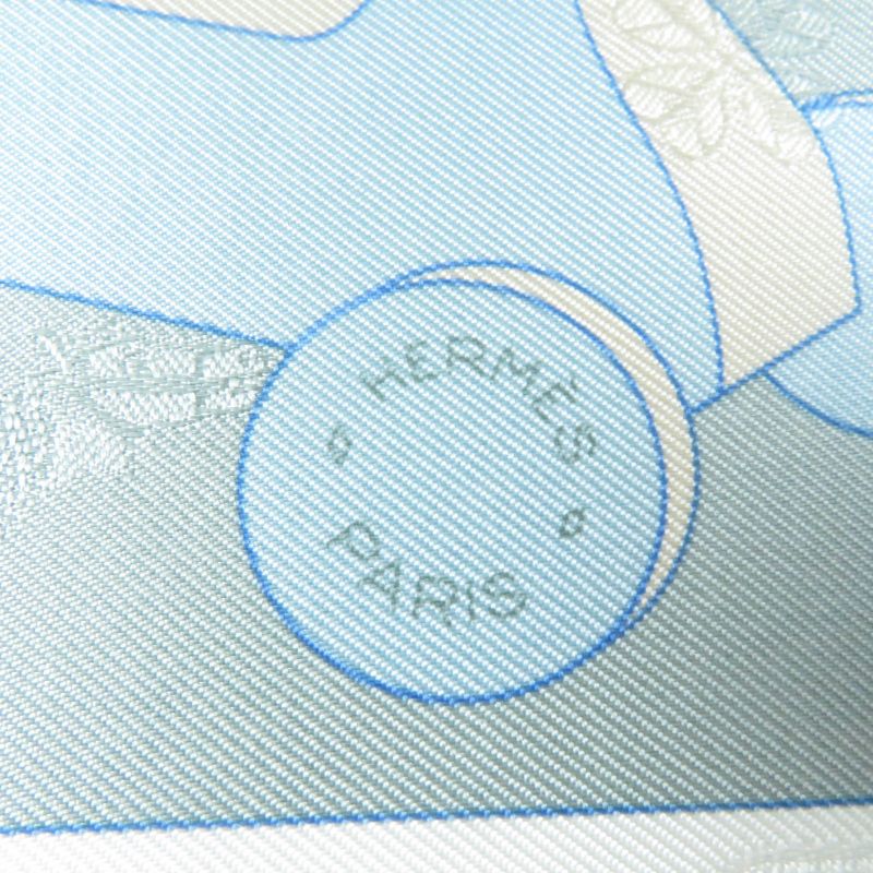 Hermes 25SS Gavroche Lady Gault Silk Veil Amand White Beige Scarf With Box Made