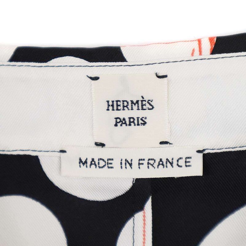 Hermes All-Over Silk Blouse Black 44