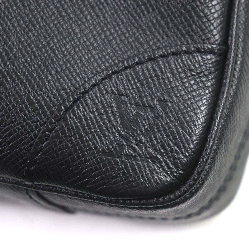 Louis Vuitton M30975 Porte Documents Voyage Taiga Leather 2WAY Briefcase Black