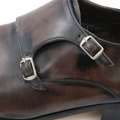 Louis Vuitton Double Monk Strap Shoes Business Size 8 Mens Leather