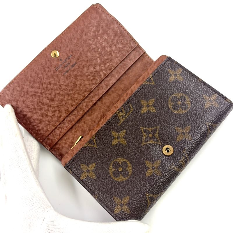 Louis Vuitton Portmonnais Vieux Trésor Monogram Leather × PVC Brown Bifold