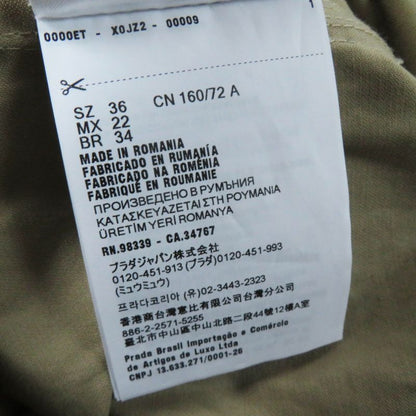 Prada 2023 P293ht Cotton Linen Triangle Logo Belted Short Sleeve All-in-one/jum