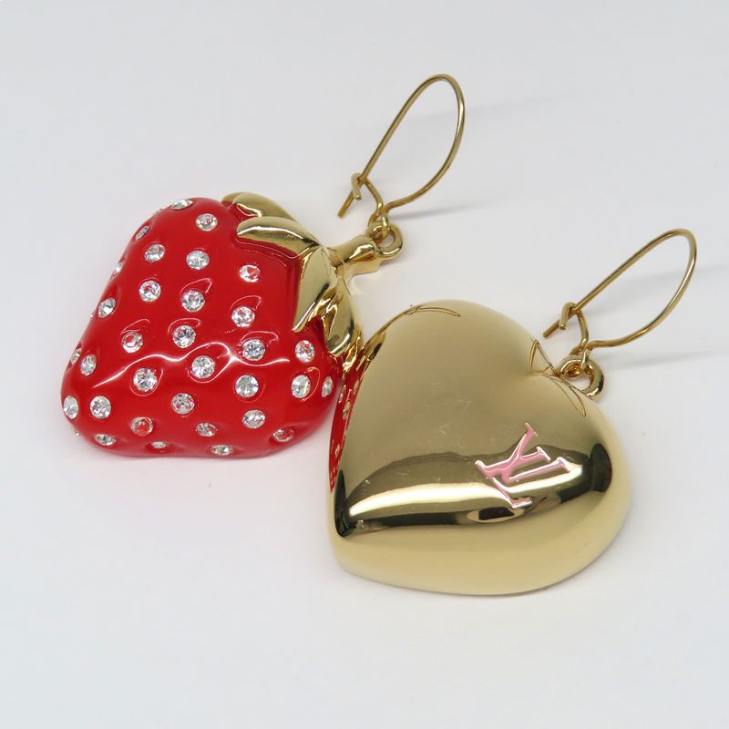Louis Vuitton Earrings Boucle Doreil Phrase M64922 Strawberry Heart
