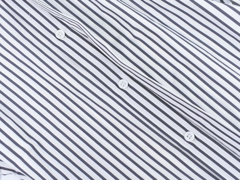 Authentic Dior Striped Shirt Long Sleeve Top 37 White Gray Men's Clothing Used