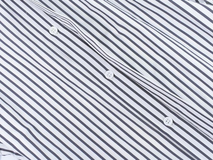 Authentic Dior Striped Shirt Long Sleeve Top 37 White Gray Men's Clothing Used