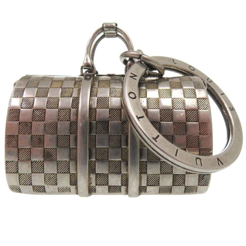 Louis Vuitton The Keepall Charm Damier Key Holder M00023 Metal Silver LV 1158
