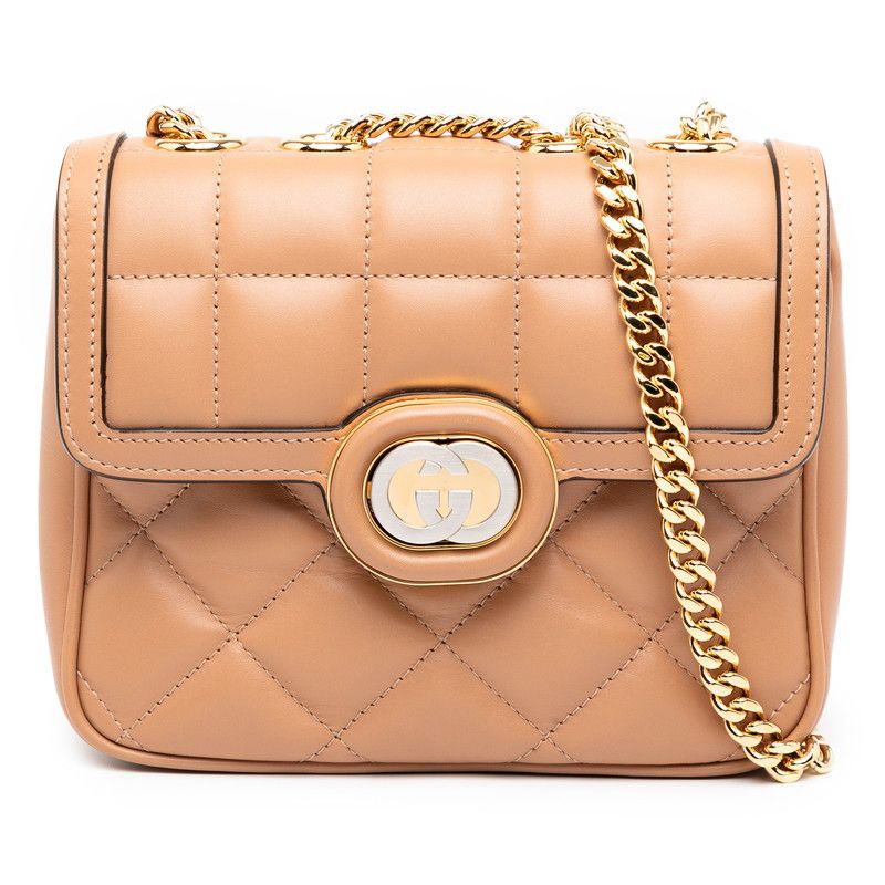 Gucci DECO Chain Shoulder Bag 741457 Beige Leather Women's Gucci