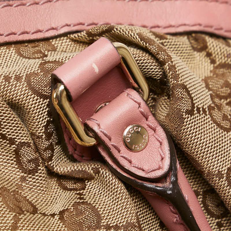 Gucci GG Canvas Handbag Shoulder Bag 2WAY 223974 Brown Pink Canvas Leather