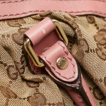 Gucci GG Canvas Handbag Shoulder Bag 2WAY 223974 Brown Pink Canvas Leather