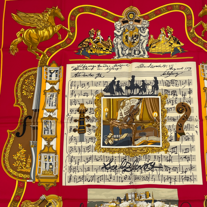 Hermes Carre 90 In Salzburg Red Scarf In Salzburg Silk