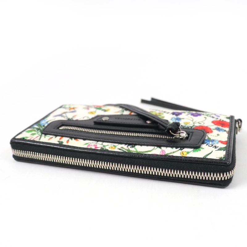 Gucci×Balenciaga 681710 Floral Round Zip Leather Long Wallet Long Wallet