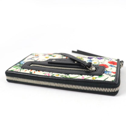 Gucci×Balenciaga 681710 Floral Round Zip Leather Long Wallet Long Wallet