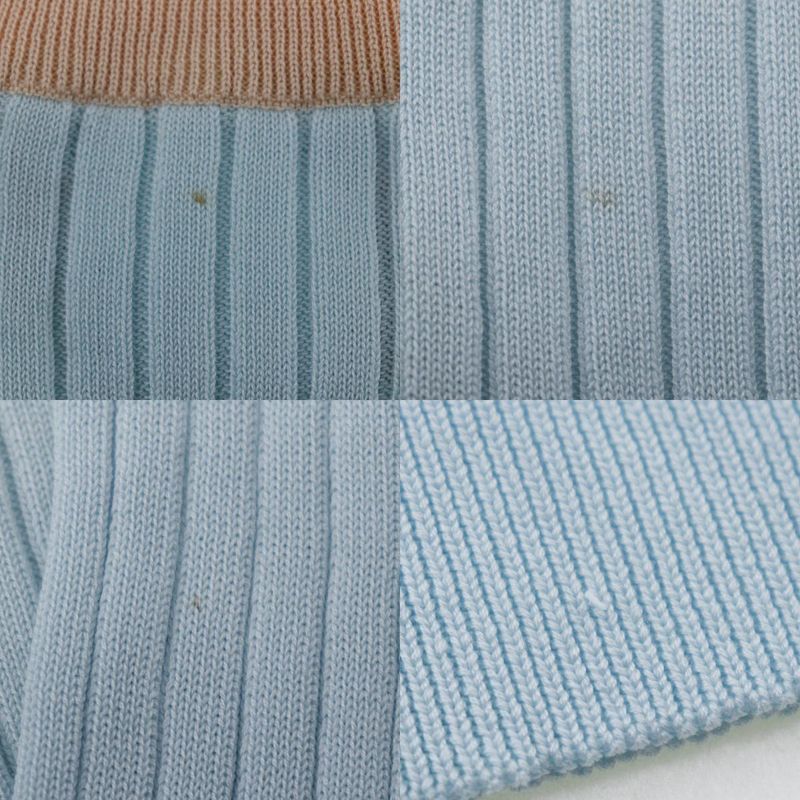 Chanel Ensemble Piping 97P P07389v00348 Cotton Light Blue/orange Women's