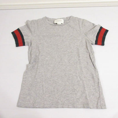 Gucci Kids Sherry Line Stretch Short Sleeve Crew Neck T-shirt Cut And Sewn Gray