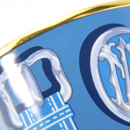 Hermes Bracelet Emile TGM Metal Cloisonne Blue Multicolor Gold Hardware Bangle